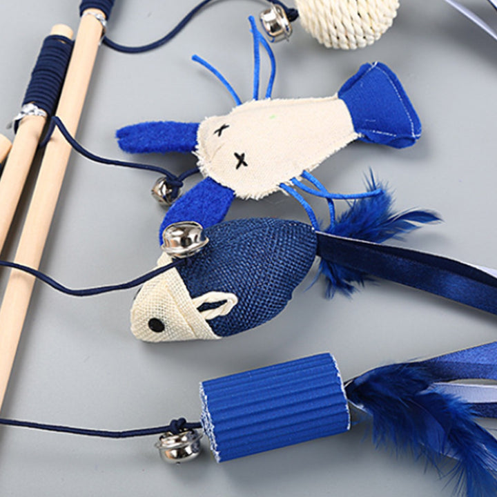 Interactive Set of 4 Sticks Pet Cat Toy 1