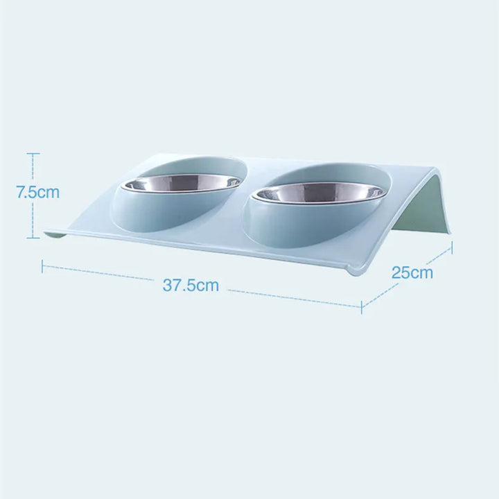 Stainless-Steel Metal Feeder Double Cat Pet Dog Bowl 2