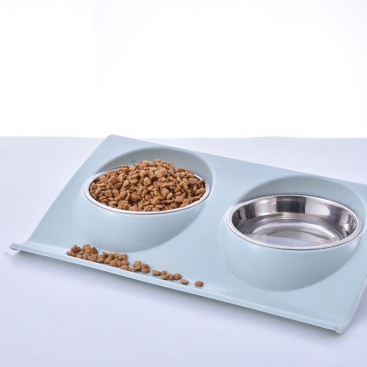 Stainless-Steel Metal Feeder Double Cat Pet Dog Bowl 4